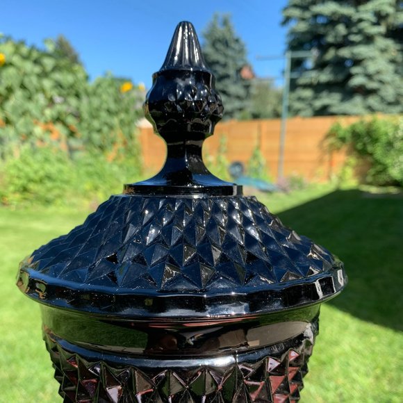 Vintage black glass apothecary jar - Picture 2 of 11